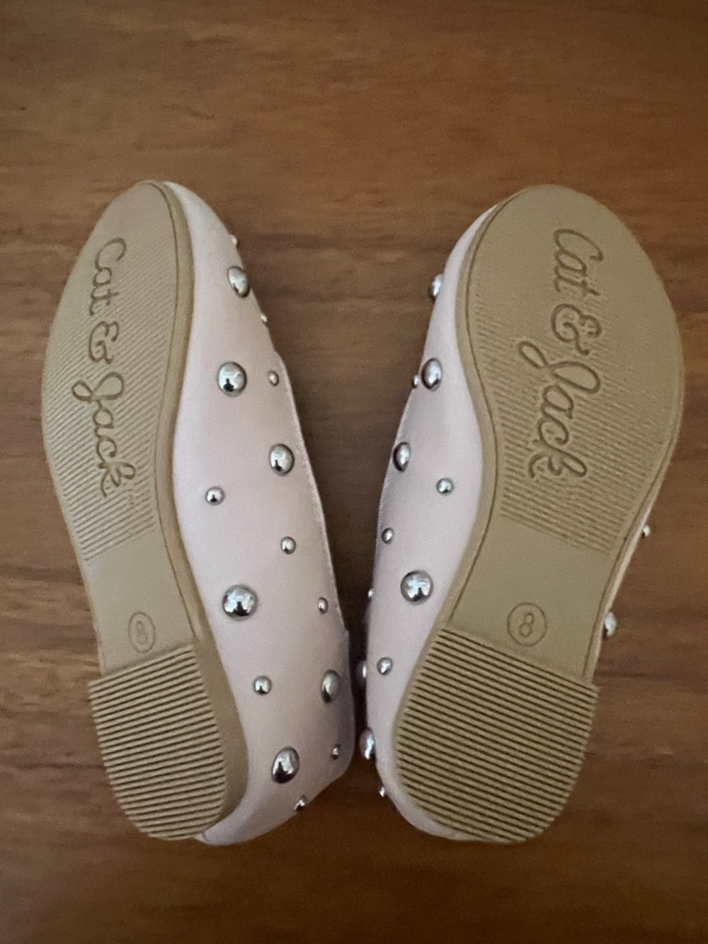 Cat & Jack Cream-Pink Studded Mary Jane Flats - Picture 4 of 4